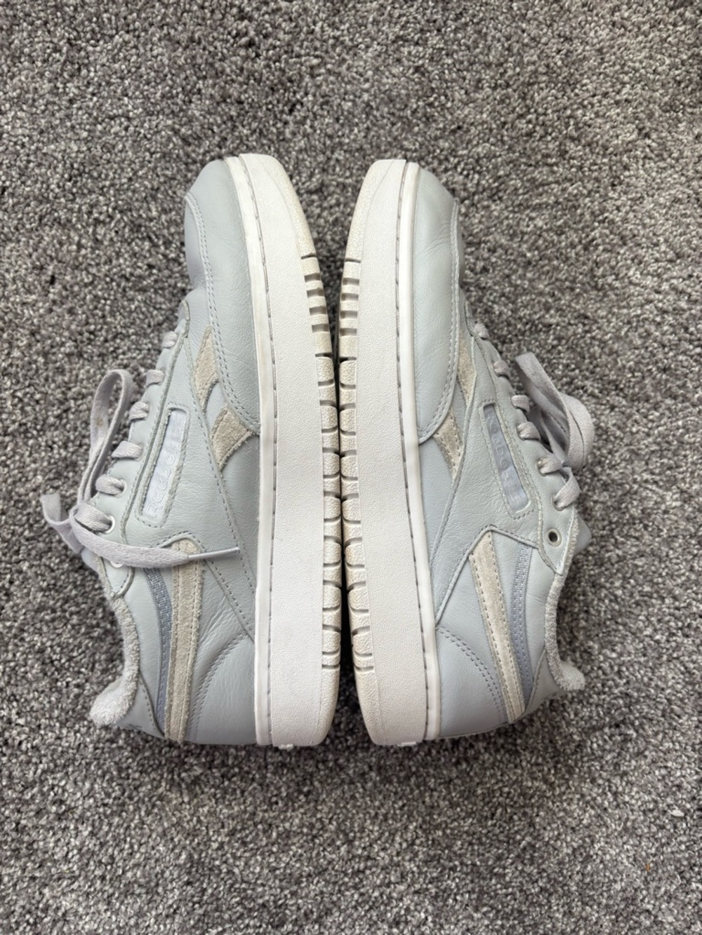 Reebok Club C Light Gray Leather Low-Top Sneakers